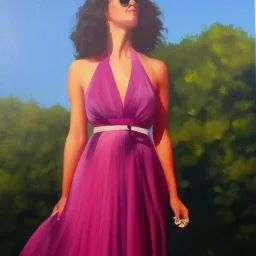 Full body portrait, painting, medium shot lady ChristianGirlSummer