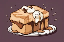 deep fried cheesecake bite, with a bite taken out clean vector style, bold outline