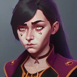 Portrait of a pretty 12 year old warlock girl by Nick Harris