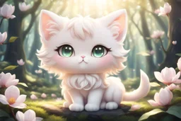 cute anime chibi cat in magnolia forest in sunshine Weight:1 heavenly sunshine beams divine bright soft focus holy in the clouds Weight:0.9