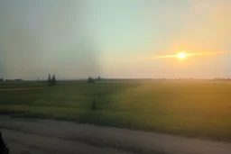 Hazy sunset in Alberta