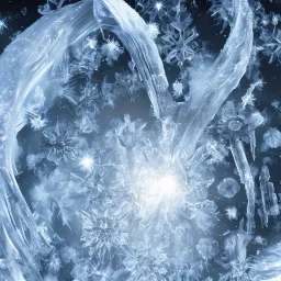 celestial, ice crystals, snow, icicles, reflections