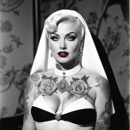 (high res photo by Russ Meyer) the tattooed Marilyn gangsta nun