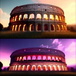 The Colosseum, İtalya, sunset, rainbow sunset