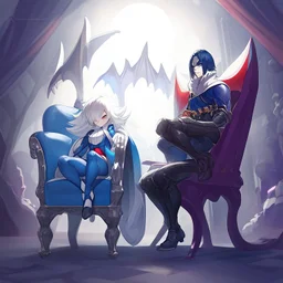 Rouge the Bat from the Sonic the hedgehog Games, sitting in a chair