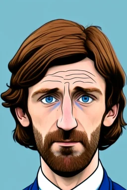 Andrea Pirlo Italian football coach ,cartoon 2d