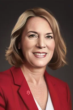 POwerful Female politician with a fiery background portrait