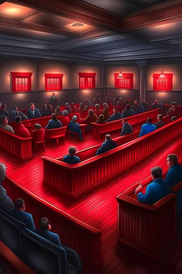 survaillance room watching thousand of peoples every move. Realism. courtroom. Dark hyper realism. many computers