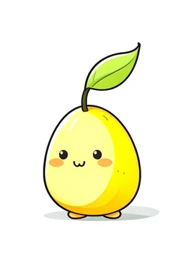 Draw a simple cute Mango, White background, Clean line art and clear , sketch style, full body, only use outlined. no shadows in Mango. without natures, water and ect.