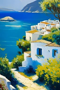 Greece landscape,painting