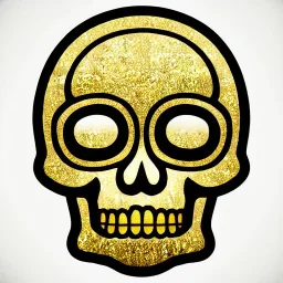 Иконка с золотым черепком на белом фоне