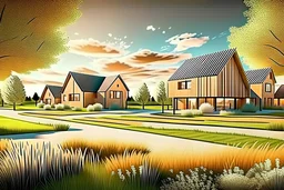 modern agrarian rural town in architecture style