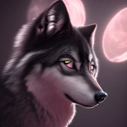 Black Wolf, pink eyes, 8K, cinematic lighting, sharp focus, masterpiece, expert