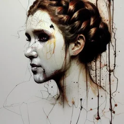 photorealistic princess leia ,braided hair, illustration on coarse canvas by <agnes cecile> and <Yoji Shinkawa>, ornate and intricate details , soft smooth lighting, ultra detailed concept art,