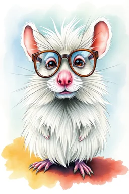 SKETCH WATERCOLOR PASTEL COLOURS - “Mr. Whiskers McStreusel old mouse, a wiry fellow with wild white hair and glasses so large they practically covered his whole face.”