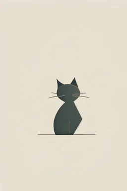 minimal logo, cat ,cartoon 2d