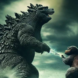 Godzilla fighting kingkong