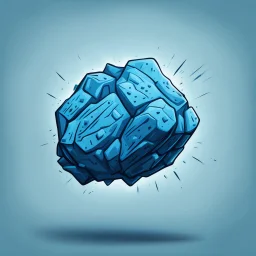 blue cartoon asteroid stylized
