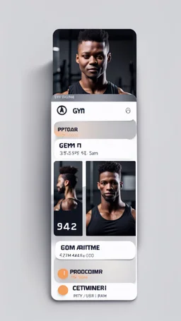 gym profile card and picture of person