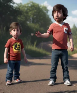 Howard wolowitz toddler, full body, dramatic lighting, angry, hyper realistic,