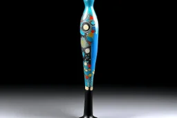 A cyan ice wand designed in German folk art painted by Wassily Kandinsky