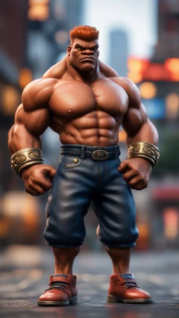 abobo from double dragon ,bokeh like f/0.8, tilt-shift lens 8k, high detail, smooth render, down-light, unreal engine, prize winning