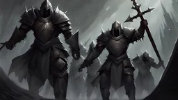 the human armies, broken and beaten, bow before the twisted might of the Dark Prince, their banners torn and their spirits broken beneath the weight of his unrelenting wrath. Artistic, dnd 5e, fantasy artwork, menacing, gloomy