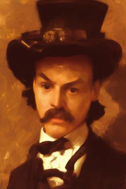 steampunk , portrait, visible brushstrokes, painterly,artist John Singer Sargent, painterly, highly detailed, close up, 4k, strong shadows