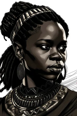sketch of Shuri from Black Panther