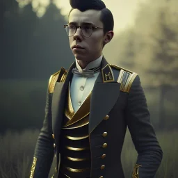 Full body, 3d render, asa butterfield, 1800's men style, 1800's men hair style, 1800's men clothes style, hyper realistic, octane render, unreal engine 5, 8k, palace background, uhd