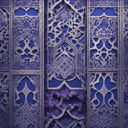 Hyper Realistic Navy-Blue & Purple Islamic-Architectural-Pattern