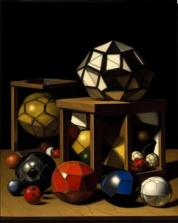 cubes, spheres and polyhedrons by Breughel