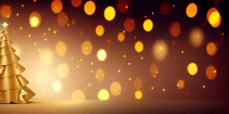 Festive abstract bokeh background - golden bokeh lights, beige - New Year, Anniversary, Wedding, banner