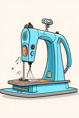 An image of a men's ironing machine in cartoon form