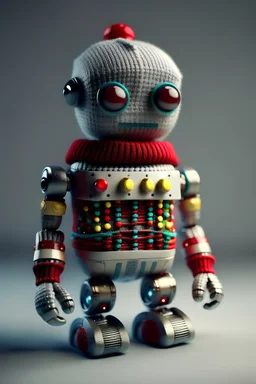 christmas robot in sweater