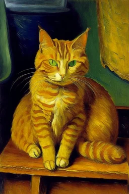 Portrait of a cat by Van Gogh