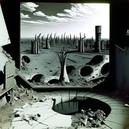 Foto di un wasteland, macabro, Max Ernst vision