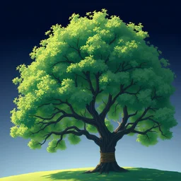 sycamore tree, 60% leaves, 50% empty branches, no background, anime studio ghibli style, realistic, soft lighting