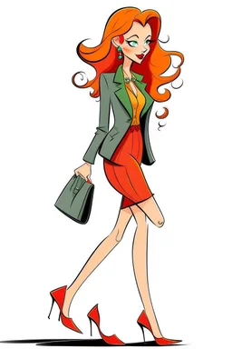 redhead in high heels cartoon