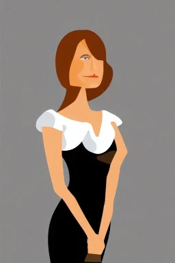 portrait, lady, full body shot, medium shot, FlatDesign