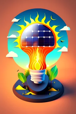 beautiful 3d illustration mockup of solar energy