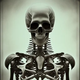 skeleton warrior full with blood in hr giger style, steam punk, realistic, made in octane, cinematic, ultra-realistic, extremely detailed octane rendering, 8K, VRAY Super Real ar 2:3, dof photorealistic futuristic 50mm lens hard lighting dark gray tintype photograph, realistic lighting, sepia color