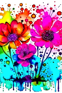 flowers, Water stains for coloring, depth, water color splotches, negative space , no outlines, no lines , white background, reverse coloring book