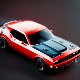 3d rendering. Miniature, Diacast 2019 dodge Challenger, scale 1:50, racing background, Lost in Time, cinematic lighting, hyper realistic