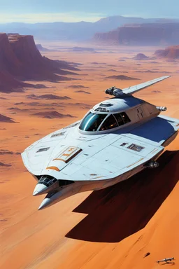 [high res photo by Jean-Claude Meziere with Kupka's palette] Ensign Williams, driven by an unexplained urge, followed her instincts and ventured outside the secured areas of the USS Enterprise in a shuttlecraft. Flying over the desolate, desert-like surface of the uncharted Class M planet, she left behind the familiar mountains and entered a barren landscape that seemed to stretch endlessly. Dust devils danced across the plains, and ancient rock formations stood as silent sentinels of the planet