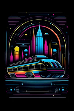 Take your customers on a trip through time with retro-futuristic visuals. Combine elements from the past and future to create a design that's both nostalgic and forward-thinking. Think art deco meets space-age or classic 80's neon meets sleek, modern lines. These T-Shirt Midjourney prompts will have your customers feeling like they've stepped into a time machine