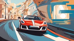 A sleek white shiny (((Bentley Porsche))), its contours and details perfectly captured in a (((cinematic view))), zipping along a winding road under a beautiful blue black night sky wallpaper
