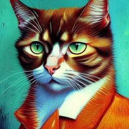 Portrait of a cat by Van Gogh