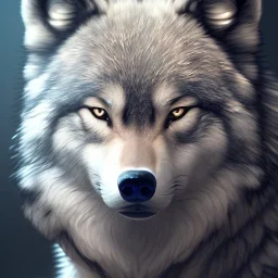 wolf, blue, masterpiece, expert, 8K, hyperrealism, sharp focus, cinematic lighting