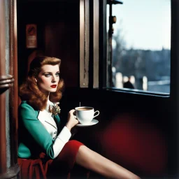 [colour photography by helmut newton] She takes another sip of her tea, her eyes flickering to the men in the corner booth before settling back on you. "This town has its share of interesting elements, as you put it. But I wouldn't go poking around too much if I were you." "Why's that?" you ask, leaning forward slightly. "Is there something I should know about?" Maggie shrugs, a nonchalant gesture that doesn't quite match the seriousness in her eyes.